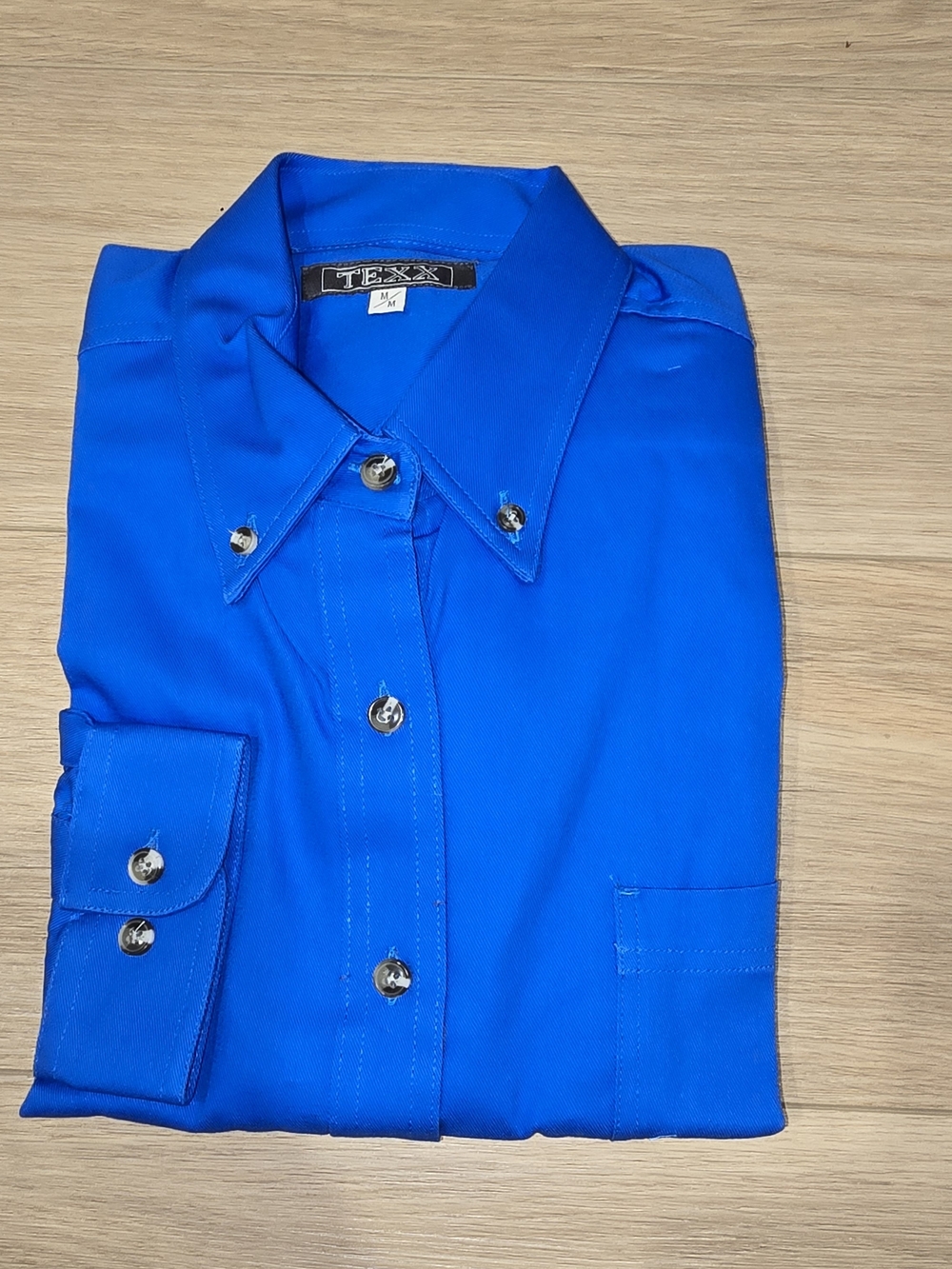 NWT Texx Canada Men's Royal Blue Long Sleeve Button-Down Shirt | Size M